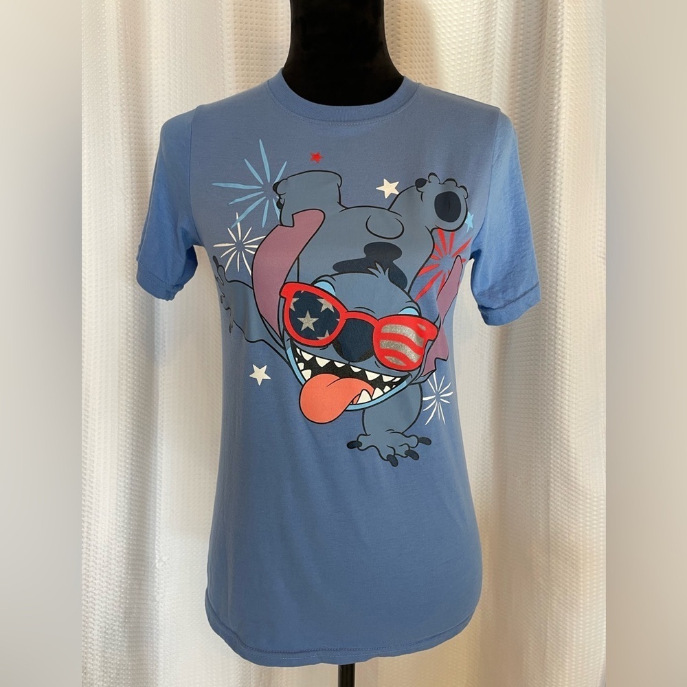 Disney Stitch blue 4th of July t-shirt tee size girls XL NWOT